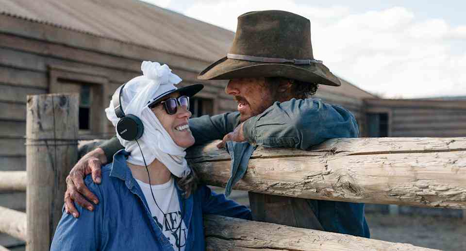 Jane Campion et Benedict Cumberbatch sur le tournage de 