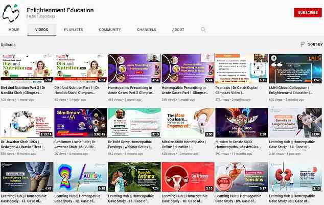 sur le docteur  La chaîne Shah's Enlightenment Education propose plus de 150 vidéos faisant la promotion de 