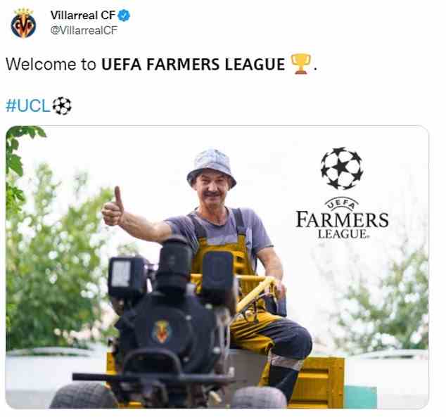 Villarreal s'est moqué de Twitter avec une fausse photo de l'UEFA Farmers League (ci-dessus)