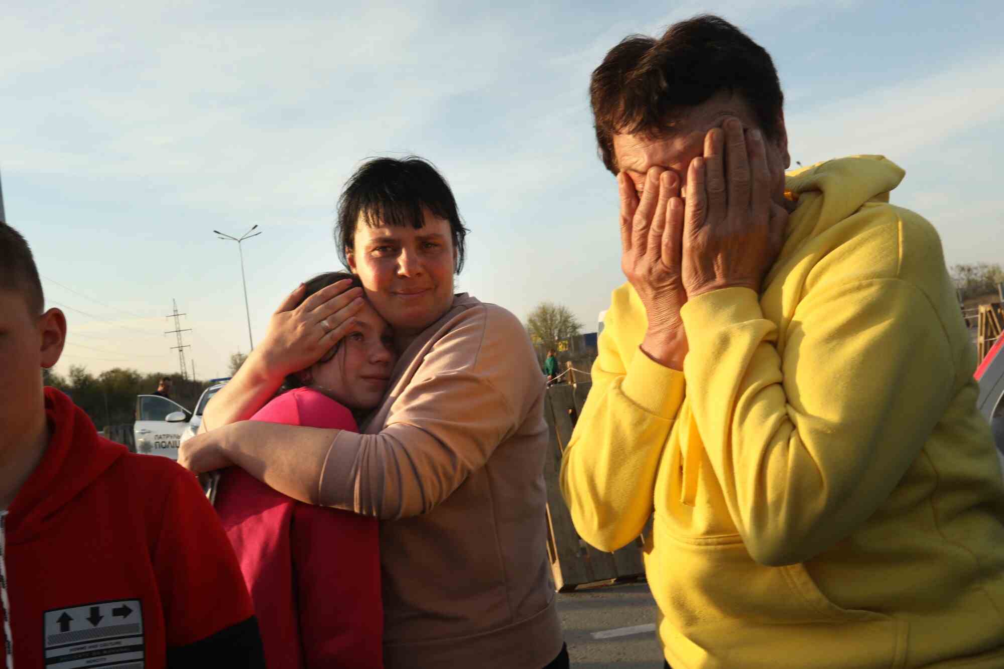 Famille ukrainienne désemparée