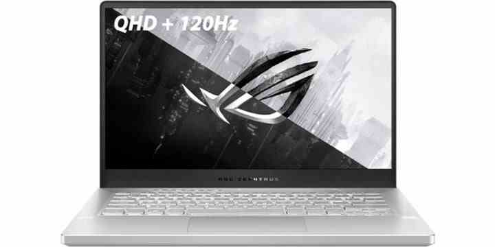 Ordinateur portable de jeu ASUS ROG Zephyrus 14 pouces sur fond blanc.