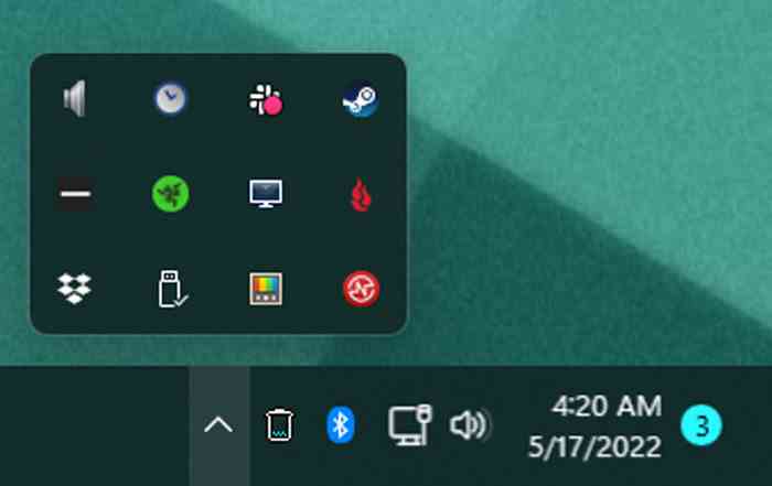 Zone de notification Windows