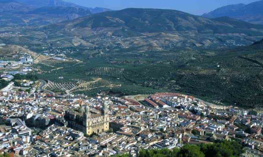 Cathédrale de Jaén et vue sur les toits de la ville Espagne