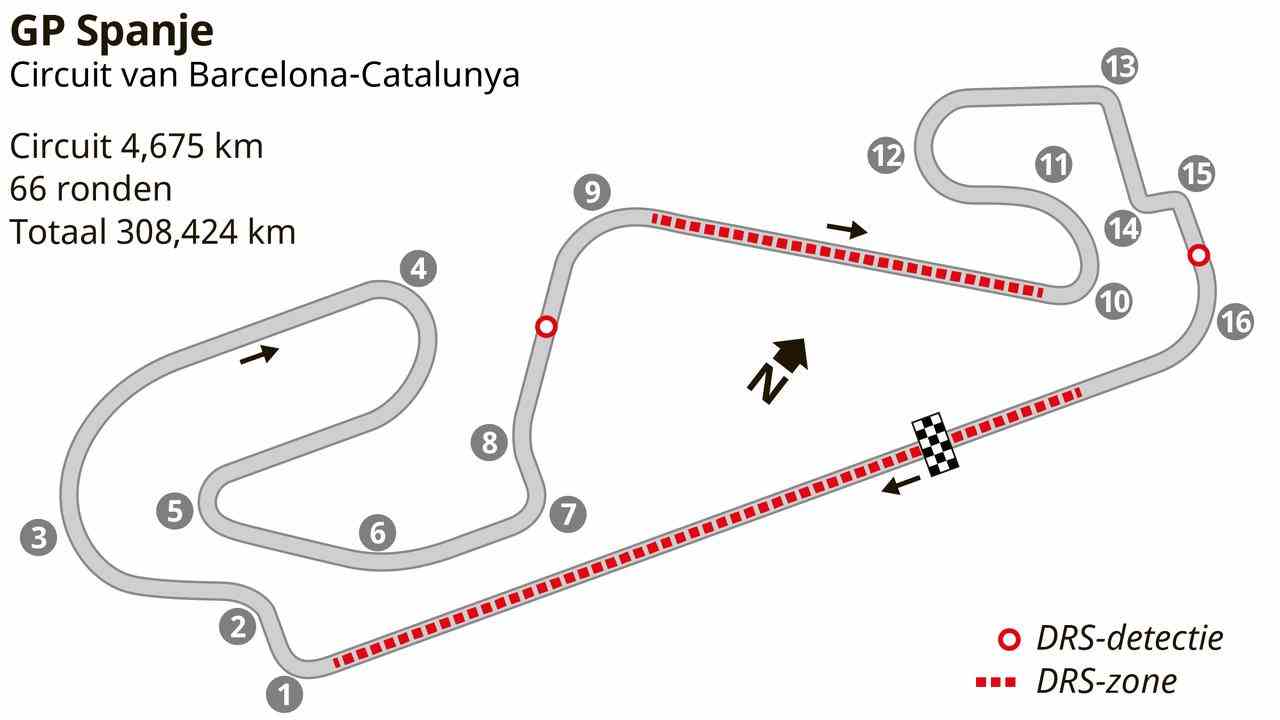 Tracé du circuit de Barcelone-Catalogne.