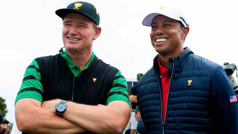Tiger Woods jouait capitaine lors de la dernière Coupe des présidents en 2019, tandis qu'Ernie Els était capitaine de l'équipe internationale