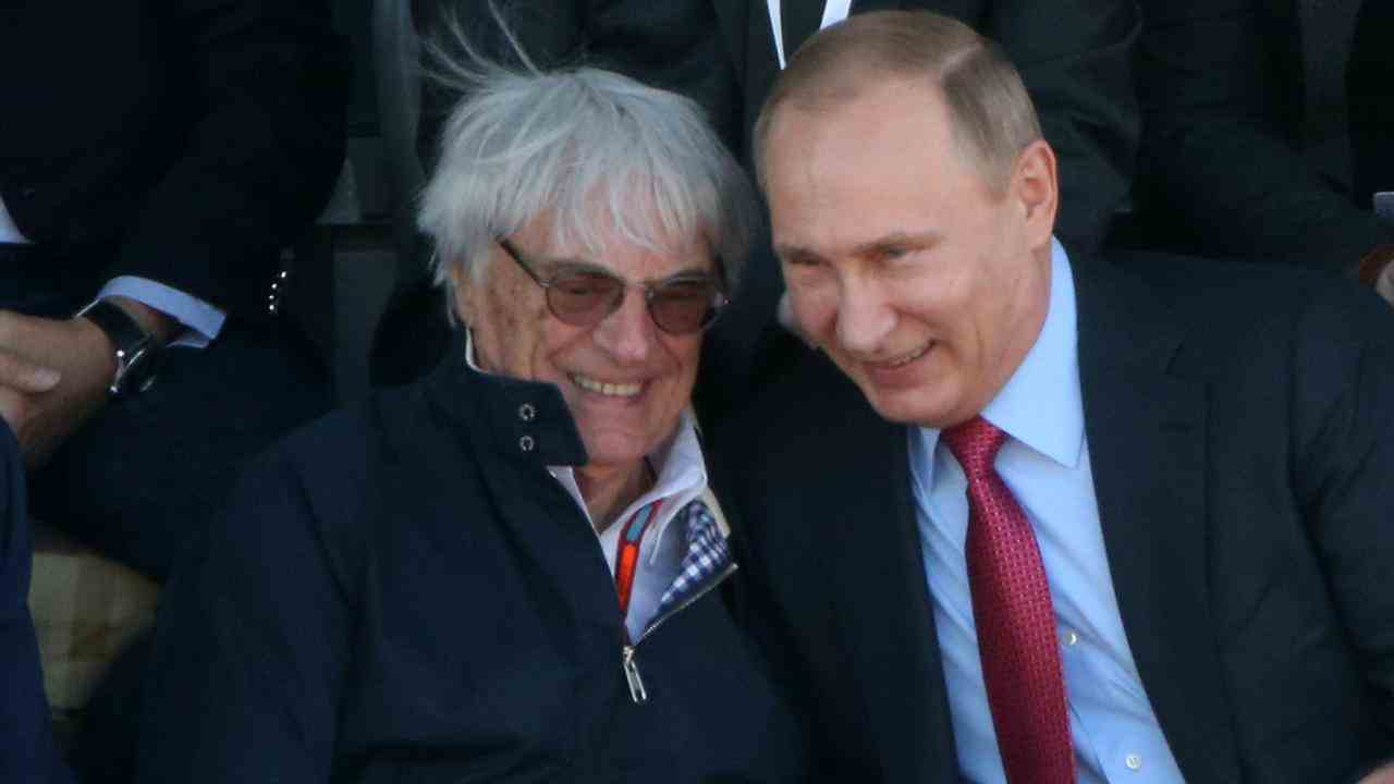 Bernie Ecclestone et Vladimir Poutine au Grand Prix de Russie 2016.