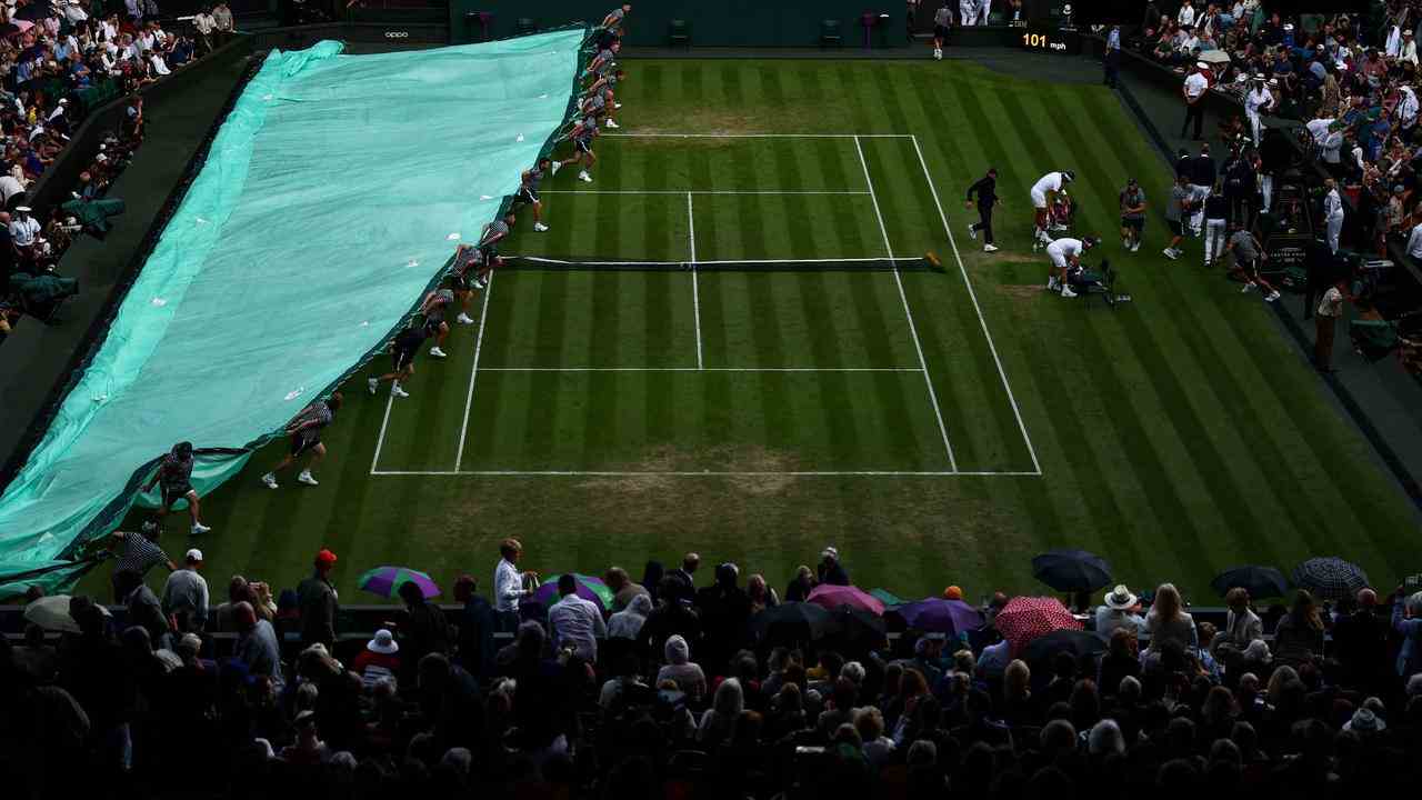 Le match entre Rafael Nadal et Ricardas Berankis a été interrompu à cause de la pluie.