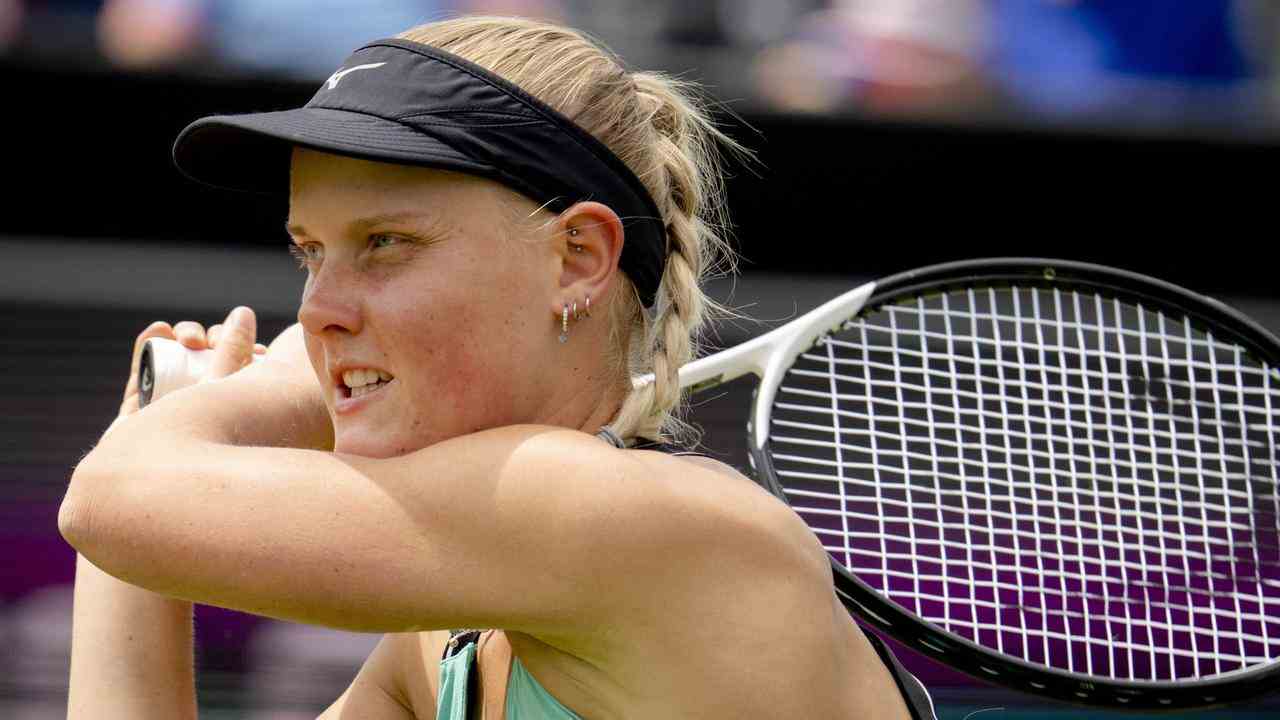 Suzan Lamens en action au tournoi ATP de Rosmalen.