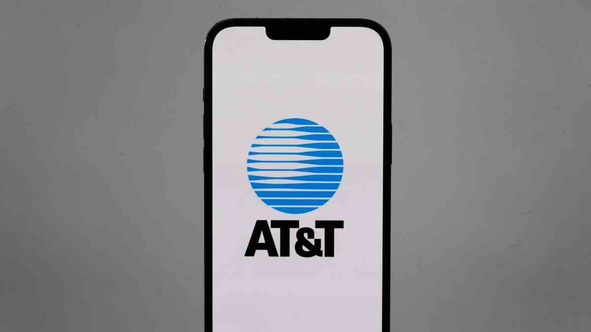 Logo AT&T sur un téléphone portable