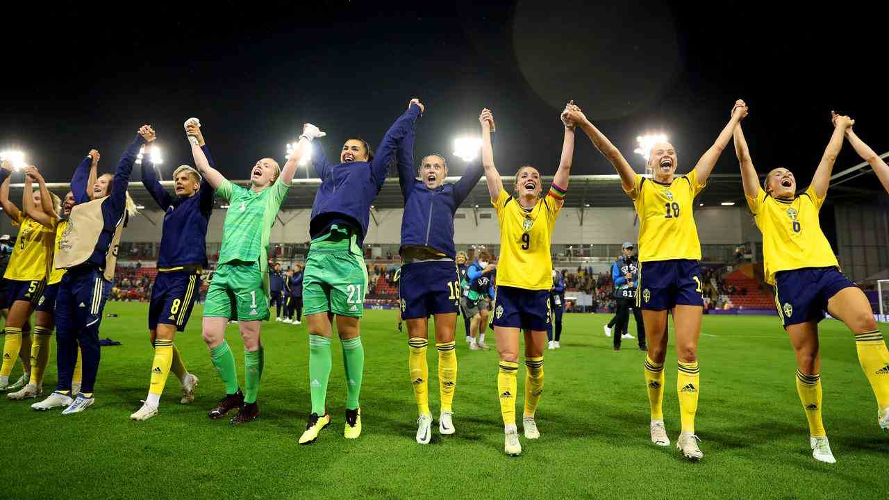 La Suède célèbre son arrivée en demi-finale.