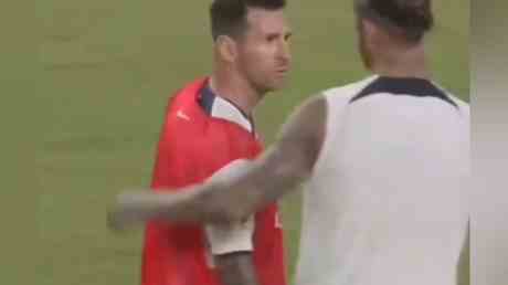 Messi fulmine contre Ramos apres un tacle dentrainement imprudent VIDEO