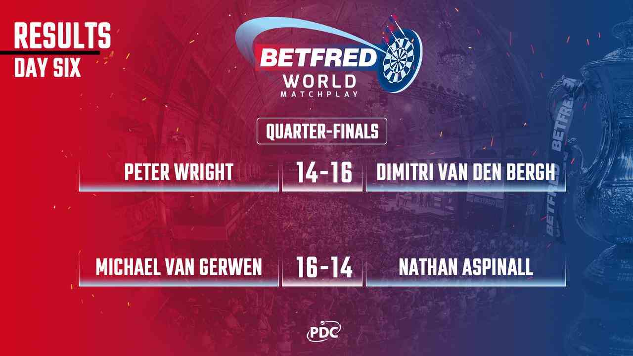 Van Gerwen bat Aspinall pour atteindre les demi finales du World