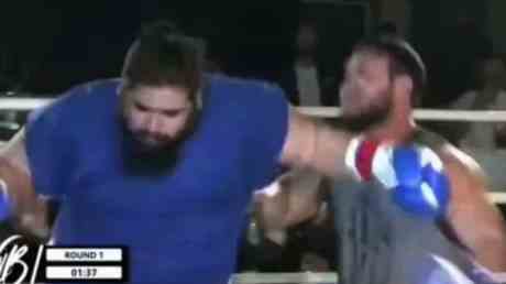Iranian Hulk humilie lors de ses debuts en boxe VIDEO