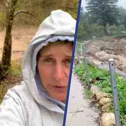 Video Ellen DeGeneres montre un glissement de terrain pres