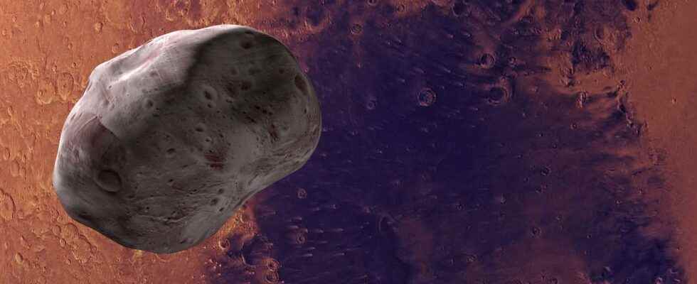 Strange interactions with solar winds detected on a Mars moon