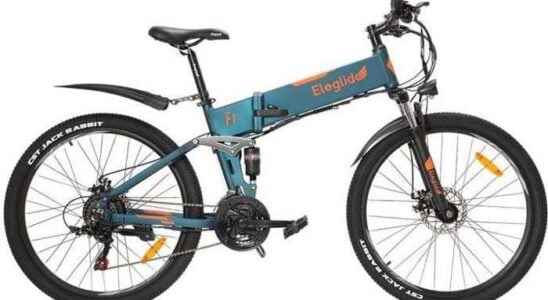 The Eleglide F1 folding electric mountain bike shows a promotion