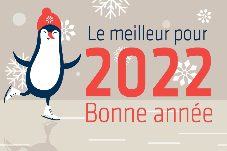 Happy new year 2022 penguin gif card