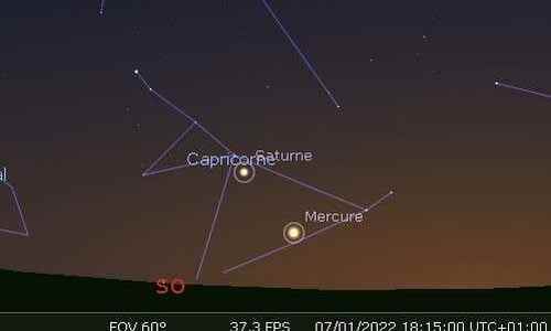 Maximum elongation of Mercury east of the Sun