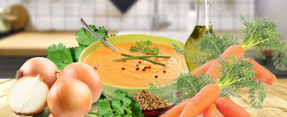 Supreme carrot soup with fresh coriander