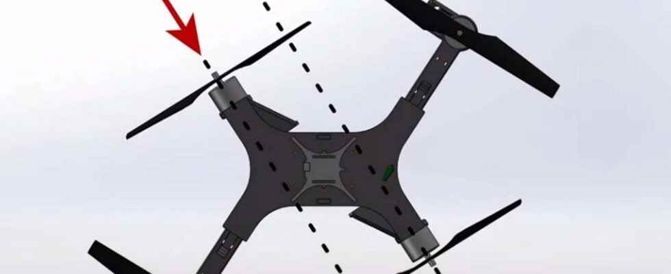 This drone folds its arms in flight to go anywhere