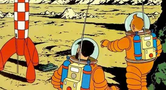 We walked on the moon Tintins secrets
