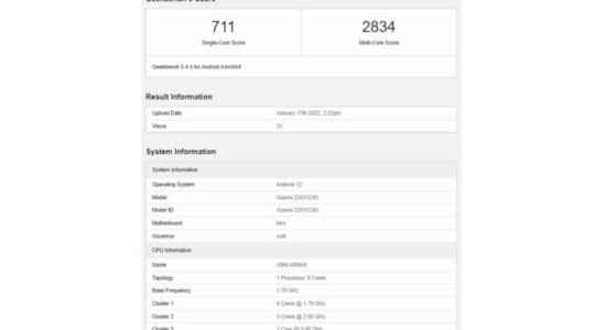 Xiaomi 12 Geekbench Tests Cepkolik
