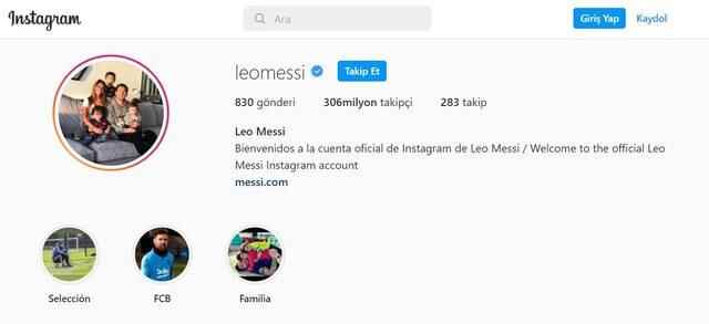 Instagram Messi