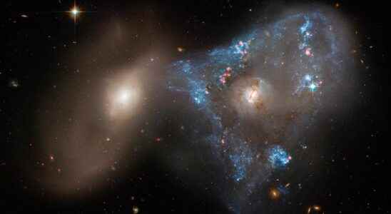A strange triangle shaped galaxy observed by Hubble