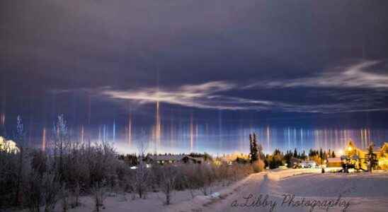 Extraordinary weather phenomenon the pillars of light