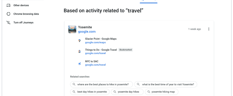 Google launches Journeys to facilitate searches in your browsing history
