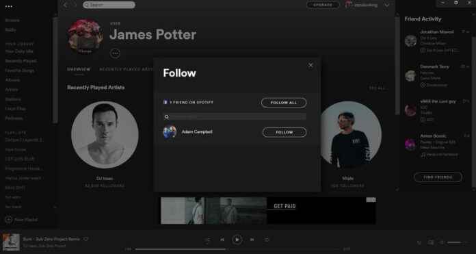 Finding Spotify Username