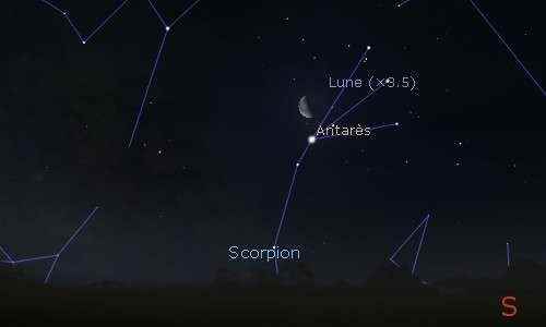 The Moon in rapprochement with Antares