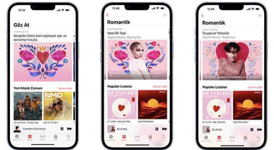 Valentines playlists from Apple Music