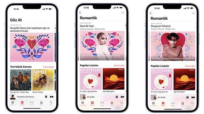 Valentines playlists from Apple Music