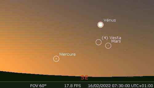Venus approaching Mars