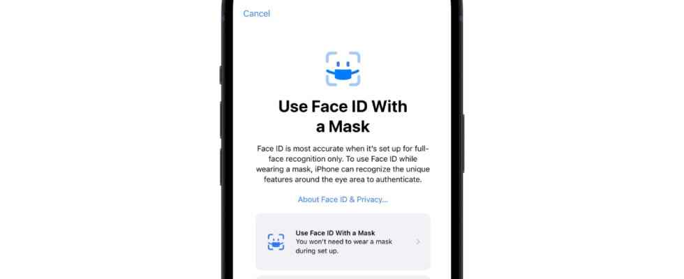 iOS 154 allows unlocking the iPhone via Face ID with