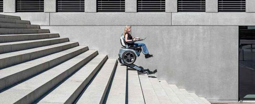 An ingenious electric wheelchair climbing all types of stairs
