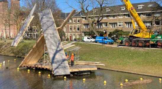 Floating wooden artwork in Utrechtse singel moved to the Botanical