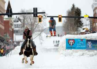 Horse racing and skiing on the streets of Leadville