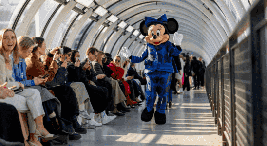 Minnie parades at Fashion Week in a Stella McCartney suit