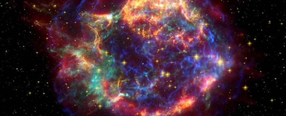 The remains of this famous supernova hit something