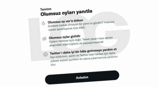 Twitter started to highlight the negative vote system in Turkey