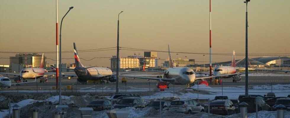 in Russia the airports of the capital are idling