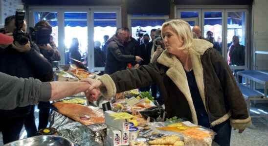 in Yonne Le Pen campaigning on purchasing power