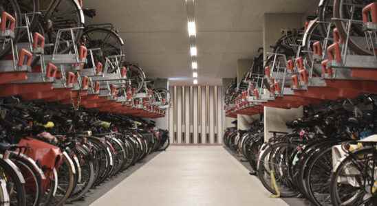 Cracks in floors of bicycle shed at Utrecht Central Station