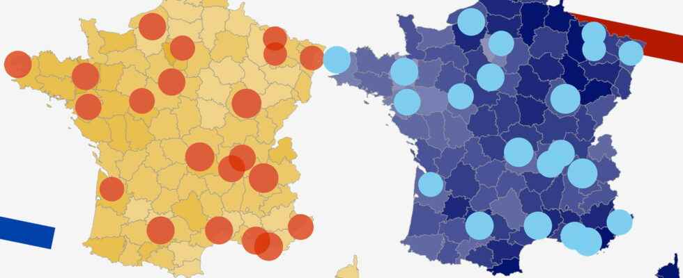 MAPS Presidential results election scores by city and department