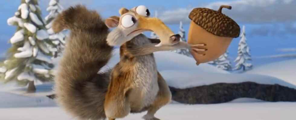 Scrat the Ice Age squirrel finally devours his acorn