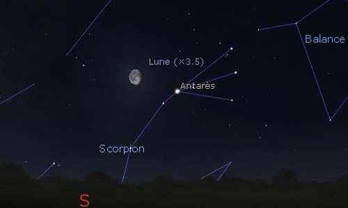 The Moon in rapprochement with Antares