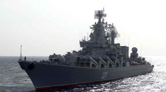 Ukraine the flagship Moskva a flagship of the Russian fleet