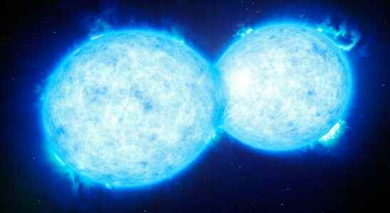 We simulated the first collision of two giant stars giving